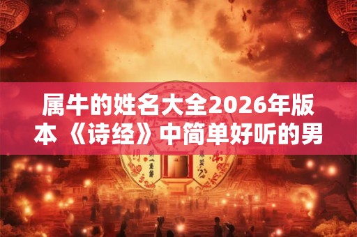 属牛的姓名大全2026年版本 《诗经》中简单好听的男宝宝名 属牛的姓名大全2026年版本 《诗经》中简单好听的男宝宝名