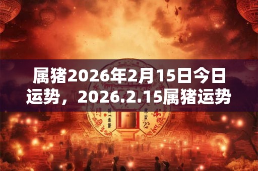 属猪2026年2月15日今日运势,2026.2.15属猪运势分析 属猪2026年2月15日今日运势,2026.2.15属猪运势分析