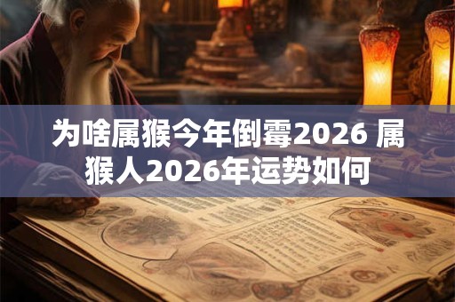 为啥属猴今年倒霉2026 属猴人2026年运势如何 为啥属猴今年倒霉2026 属猴人2026年运势如何