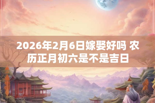 2026年2月6日嫁娶好吗 农历正月初六是不是吉日 2026年2月6日嫁娶好吗 农历正月初六是不是吉日