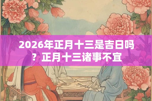 2026年正月十三是吉日吗？正月十三诸事不宜