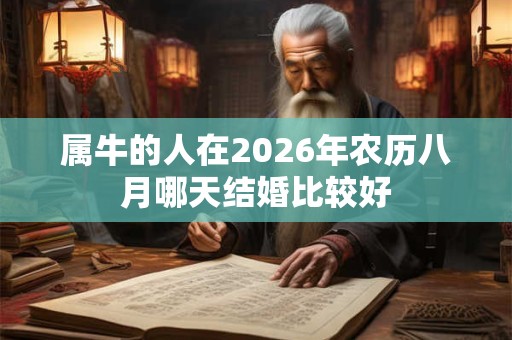 属牛的人在2026年农历八月哪天结婚比较好