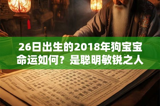 26日出生的2018年狗宝宝命运如何?是聪明敏锐之人? 26日出生的2018年狗宝宝命运如何?是聪明敏锐之人?