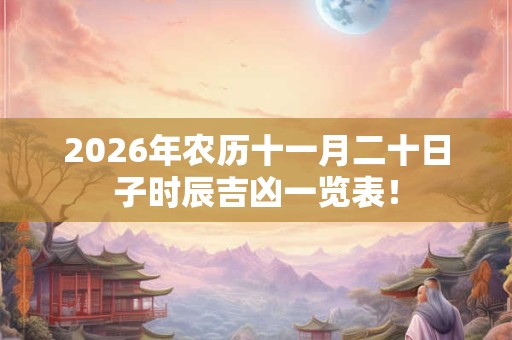 2026年农历十一月二十日子时辰吉凶一览表! 2026年农历十一月二十日子时辰吉凶一览表!