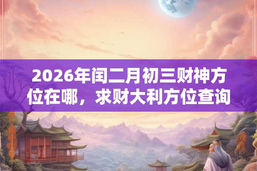 2026年闰二月初三财神方位在哪,求财大利方位查询 2026年闰二月初三财神方位在哪,求财大利方位查询