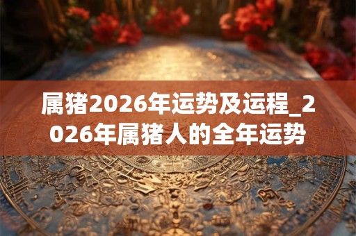 属猪2026年运势及运程_2026年属猪人的全年运势 属猪2026年运势及运程_2026年属猪人的全年运势