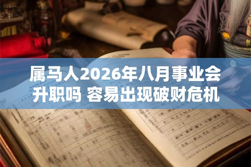 属马人2026年八月事业会升职吗 容易出现破财危机