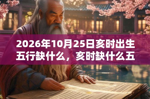 2026年10月25日亥时出生五行缺什么，亥时缺什么五行
