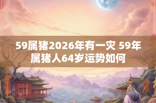 59属猪2026年有一灾 59年属猪人64岁运势如何