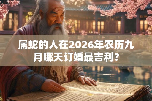 属蛇的人在2026年农历九月哪天订婚最吉利？