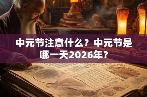 中元节注意什么？中元节是哪一天2026年？