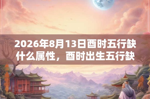 2026年8月13日酉时五行缺什么属性，酉时出生五行缺什么