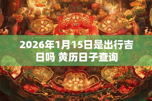 2026年1月15日是出行吉日吗 黄历日子查询