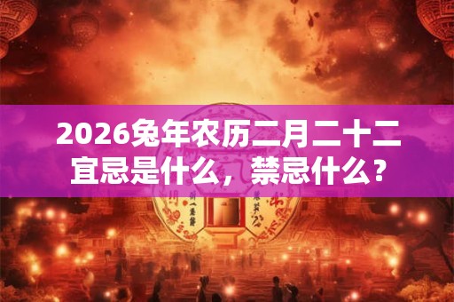 2026兔年农历二月二十二宜忌是什么，禁忌什么？