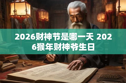 2026财神节是哪一天 2026猴年财神爷生日