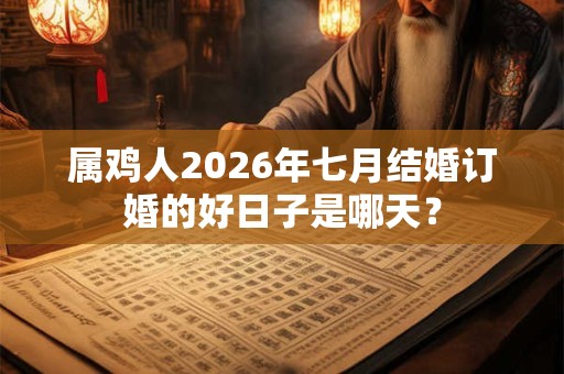 属鸡人2026年七月结婚订婚的好日子是哪天? 属鸡人2026年七月结婚订婚的好日子是哪天?