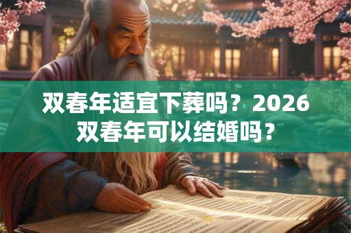 双春年适宜下葬吗？2026双春年可以结婚吗？