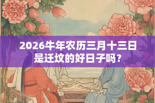 2026牛年农历三月十三日是迁坟的好日子吗？
