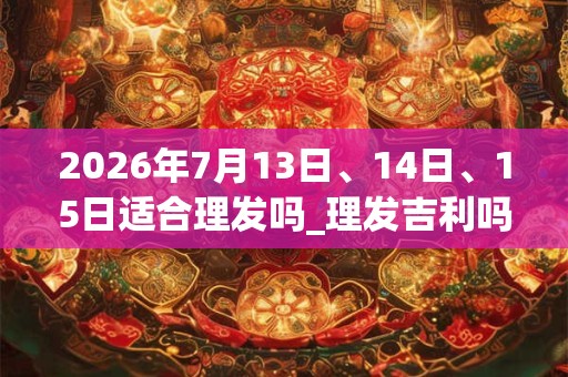 2026年7月13日、14日、15日适合理发吗_理发吉利吗