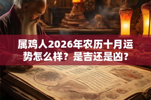 属鸡人2026年农历十月运势怎么样？是吉还是凶？