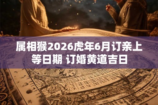 属相猴2026虎年6月订亲上等日期 订婚黄道吉日 属相猴2026虎年6月订亲上等日期 订婚黄道吉日