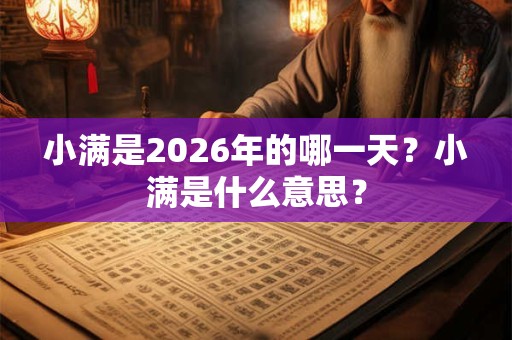 小满是2026年的哪一天？小满是什么意思？