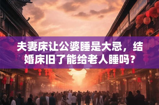 夫妻床让公婆睡是大忌，结婚床旧了能给老人睡吗？