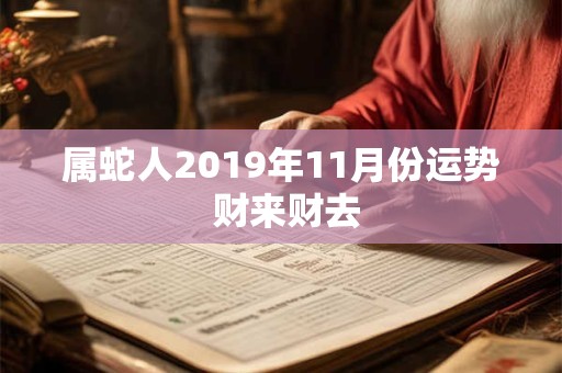属蛇人2019年11月份运势 财来财去