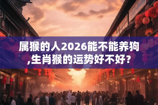 属猴的人2026能不能养狗,生肖猴的运势好不好？