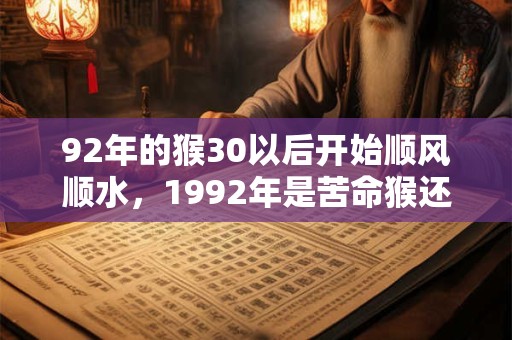 92年的猴30以后开始顺风顺水，1992年是苦命猴还是富猴？