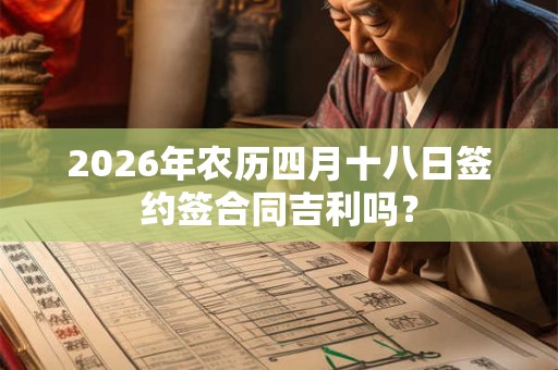 2026年农历四月十八日签约签合同吉利吗？