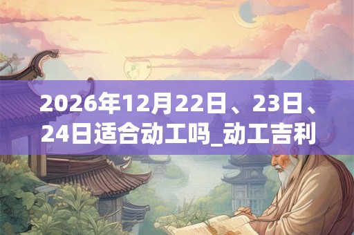 2026年12月22日、23日、24日适合动工吗_动工吉利吗