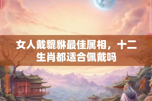女人戴貔貅最佳属相，十二生肖都适合佩戴吗