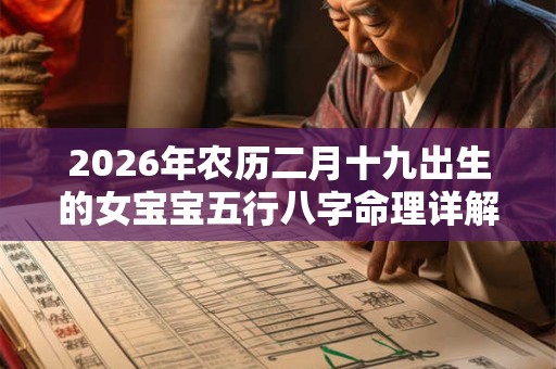 2026年农历二月十九出生的女宝宝五行八字命理详解