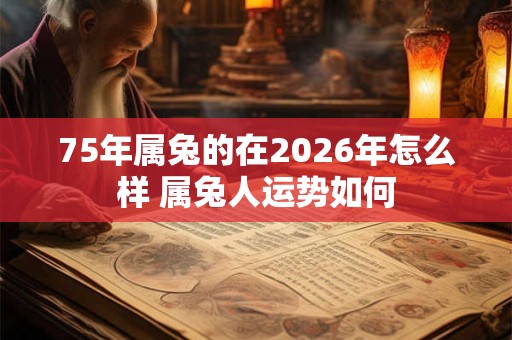 75年属兔的在2026年怎么样 属兔人运势如何