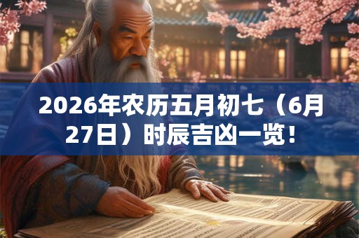 2026年农历五月初七（6月27日）时辰吉凶一览！