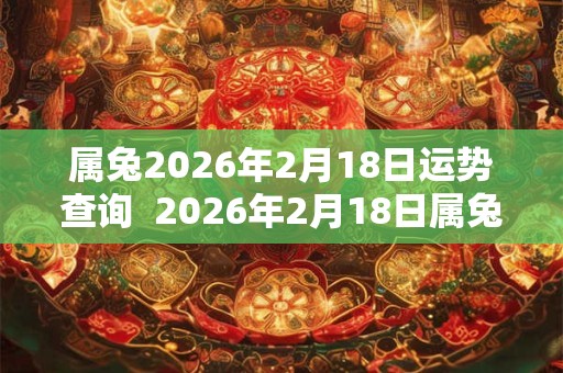 属兔2026年2月18日运势查询 2026年2月18日属兔人运势 属兔2026年2月18日运势查询 2026年2月18日属兔人运势