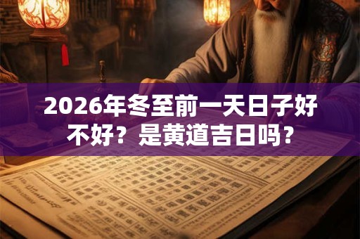 2026年冬至前一天日子好不好?是黄道吉日吗? 2026年冬至前一天日子好不好?是黄道吉日吗?