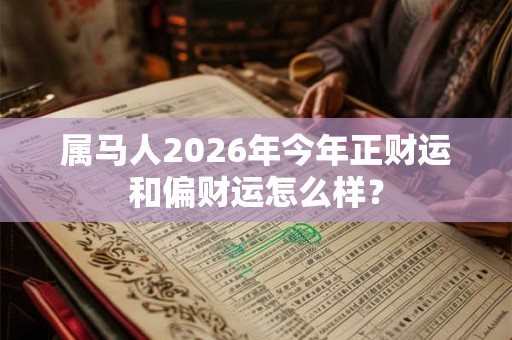 属马人2026年今年正财运和偏财运怎么样? 属马人2026年今年正财运和偏财运怎么样?