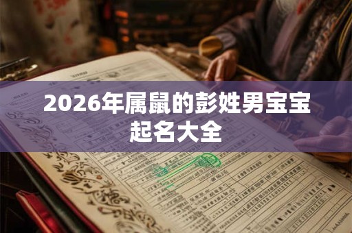 2026年属鼠的彭姓男宝宝起名大全
