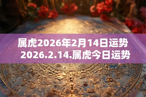 属虎2026年2月14日运势  2026.2.14.属虎今日运势