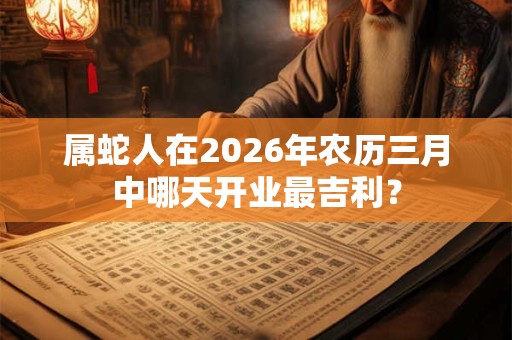 属蛇人在2026年农历三月中哪天开业最吉利？