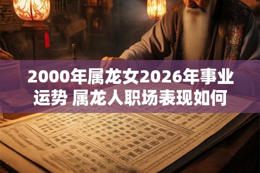 2000年属龙女2026年事业运势 属龙人职场表现如何