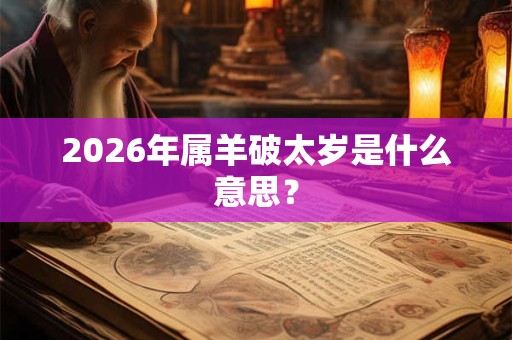2026年属羊破太岁是什么意思？