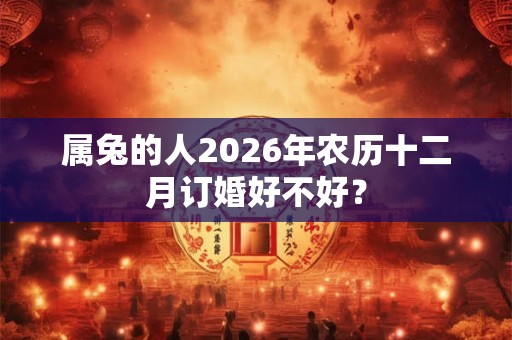 属兔的人2026年农历十二月订婚好不好？