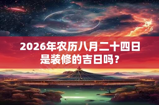 2026年农历八月二十四日是装修的吉日吗？
