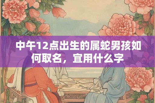 中午12点出生的属蛇男孩如何取名，宜用什么字