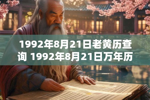 1992年8月21日老黄历查询 1992年8月21日万年历黄道吉日