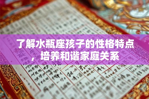 了解水瓶座孩子的性格特点，培养和谐家庭关系