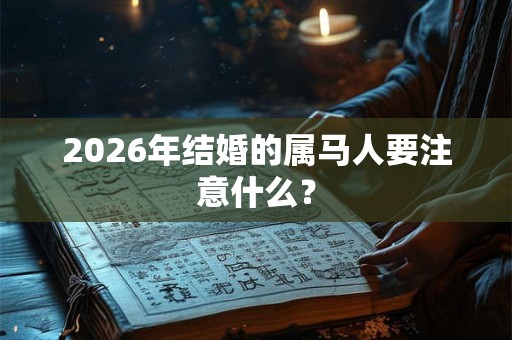 2026年结婚的属马人要注意什么？